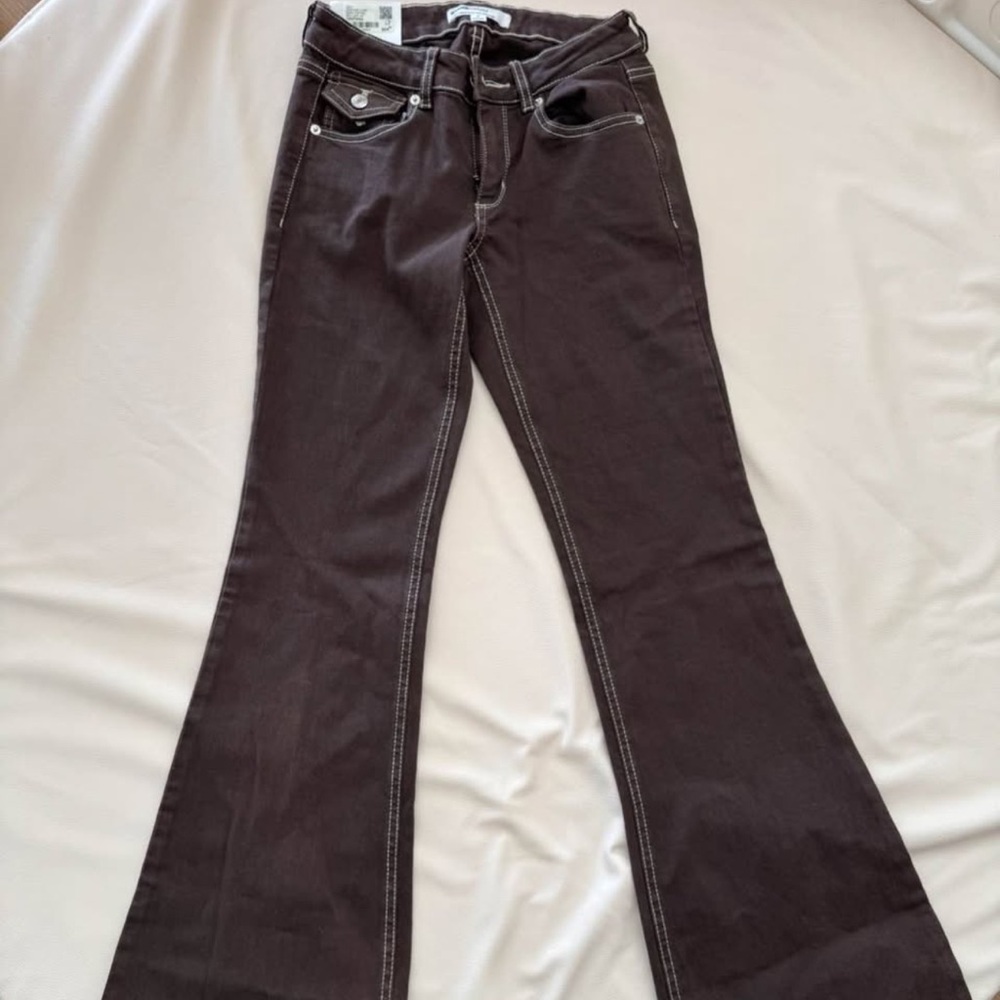 Garage Low Flare Brown Jeans - Picture 2 of 3